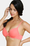 Zivame Summer Love Padded Wired 3/4th Coverage T-Shirt Bra - Georgia Peach — thumbnail 3